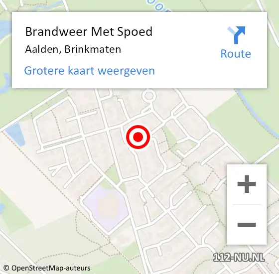 Locatie op kaart van de 112 melding: Brandweer Met Spoed Naar Aalden, Brinkmaten op 22 mei 2015 10:05