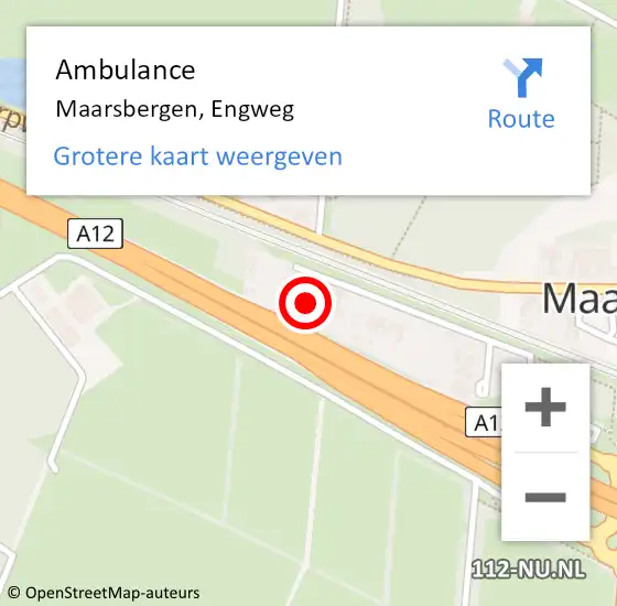 Locatie op kaart van de 112 melding: Ambulance Maarsbergen, Engweg op 22 mei 2015 10:26
