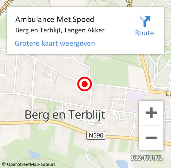 Locatie op kaart van de 112 melding: Ambulance Met Spoed Naar Berg en Terblijt, Langen Akker op 22 mei 2015 12:00