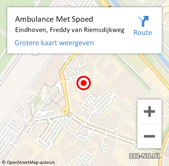 Locatie op kaart van de 112 melding: Ambulance Met Spoed Naar Eindhoven, Freddy van Riemsdijkweg op 22 mei 2015 15:17