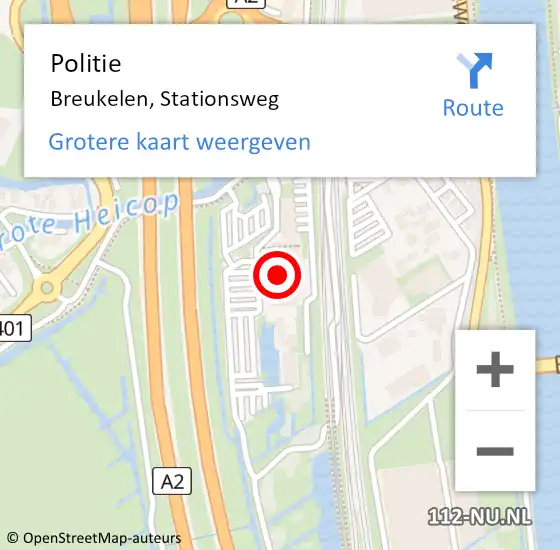 Locatie op kaart van de 112 melding: Politie Breukelen, Stationsweg op 22 mei 2015 16:06