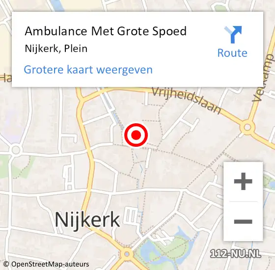 Locatie op kaart van de 112 melding: Ambulance Met Grote Spoed Naar Nijkerk, Plein op 22 mei 2015 16:40