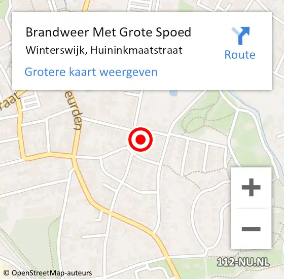 Locatie op kaart van de 112 melding: Brandweer Met Grote Spoed Naar Winterswijk, Huininkmaatstraat op 22 mei 2015 20:05