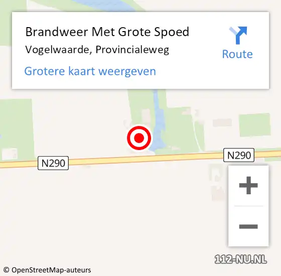 Locatie op kaart van de 112 melding: Brandweer Met Grote Spoed Naar Vogelwaarde, Provincialeweg op 22 mei 2015 20:46