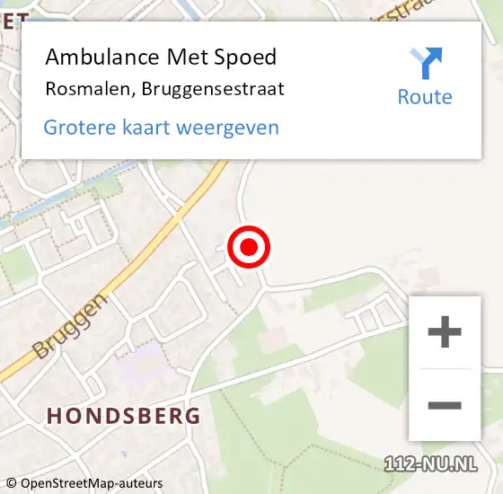 Locatie op kaart van de 112 melding: Ambulance Met Spoed Naar Rosmalen, Bruggensestraat op 8 november 2013 14:44