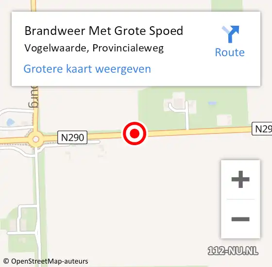 Locatie op kaart van de 112 melding: Brandweer Met Grote Spoed Naar Vogelwaarde, Provincialeweg op 22 mei 2015 20:55