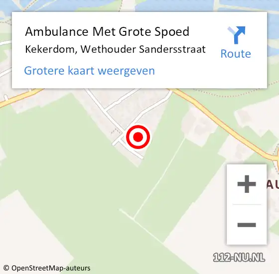 Locatie op kaart van de 112 melding: Ambulance Met Grote Spoed Naar Kekerdom, Wethouder Sandersstraat op 22 mei 2015 21:23