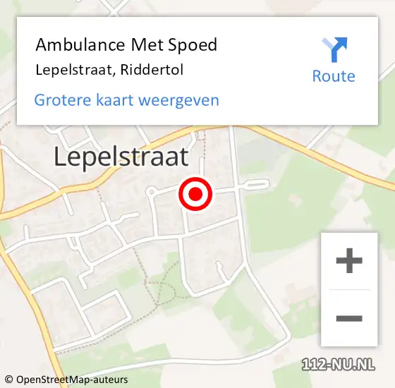 Locatie op kaart van de 112 melding: Ambulance Met Spoed Naar Lepelstraat, Riddertol op 22 mei 2015 21:54