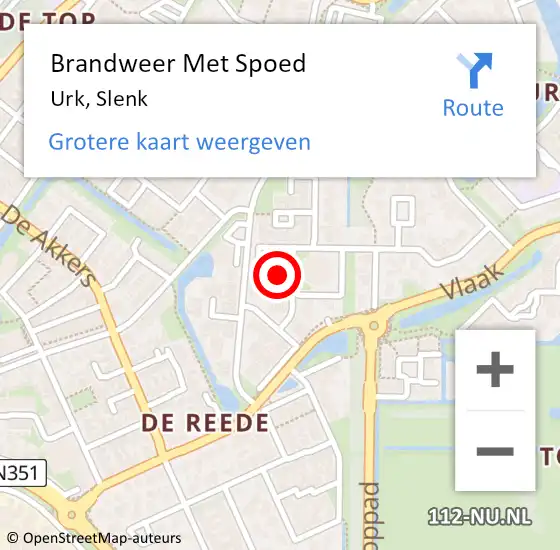 Locatie op kaart van de 112 melding: Brandweer Met Spoed Naar Urk, Slenk op 22 mei 2015 22:01