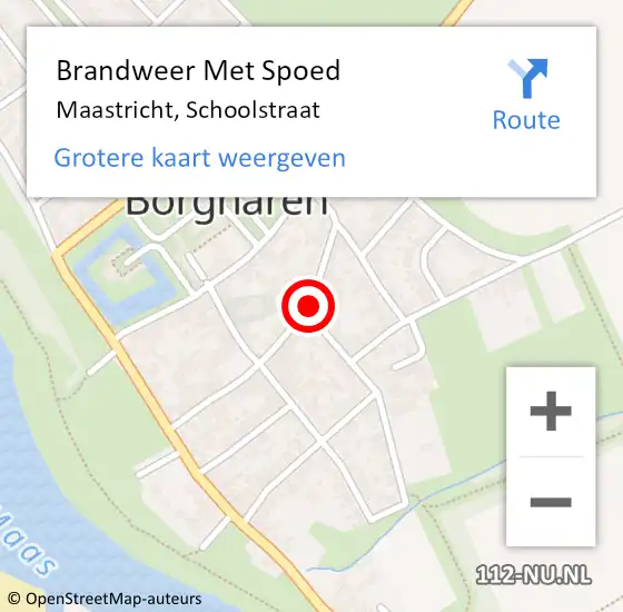 Locatie op kaart van de 112 melding: Brandweer Met Spoed Naar Maastricht, Schoolstraat op 22 mei 2015 23:06