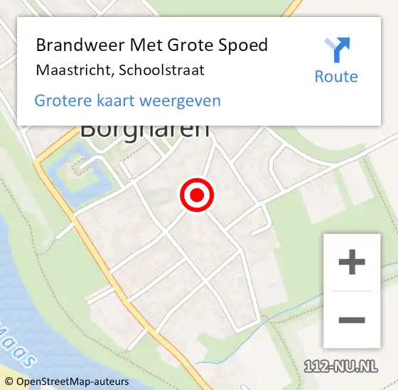 Locatie op kaart van de 112 melding: Brandweer Met Grote Spoed Naar Maastricht, Schoolstraat op 22 mei 2015 23:16