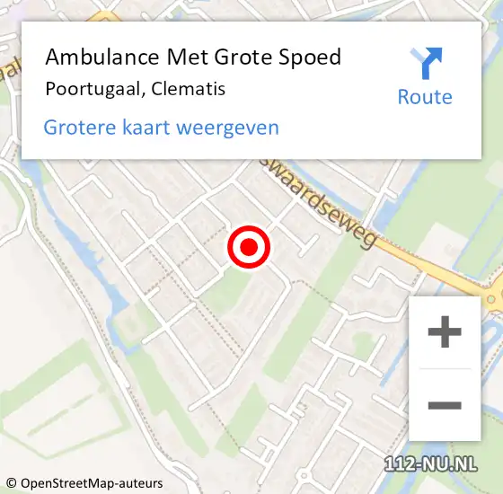 Locatie op kaart van de 112 melding: Ambulance Met Grote Spoed Naar Poortugaal, Clematis op 22 mei 2015 23:24