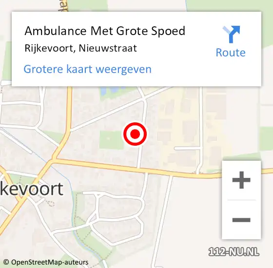 Locatie op kaart van de 112 melding: Ambulance Met Grote Spoed Naar Rijkevoort, Nieuwstraat op 8 november 2013 14:54