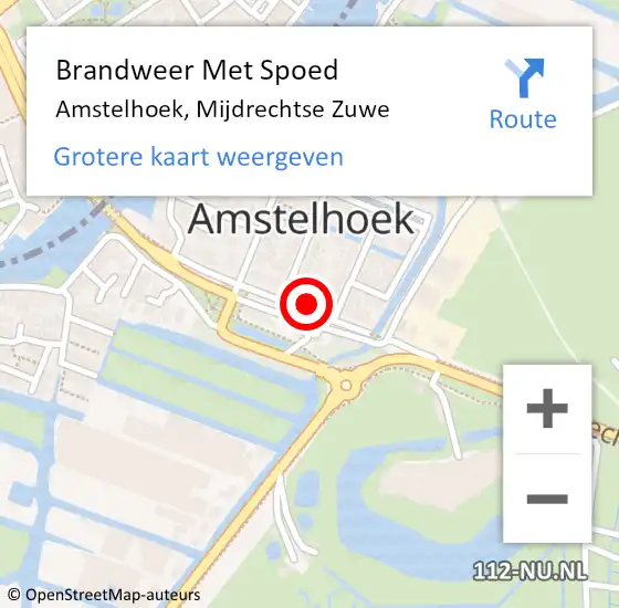 Locatie op kaart van de 112 melding: Brandweer Met Spoed Naar Amstelhoek, Mijdrechtse Zuwe op 23 mei 2015 00:23