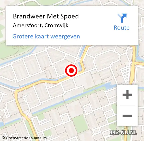 Locatie op kaart van de 112 melding: Brandweer Met Spoed Naar Amersfoort, Cromwijk op 23 mei 2015 01:32