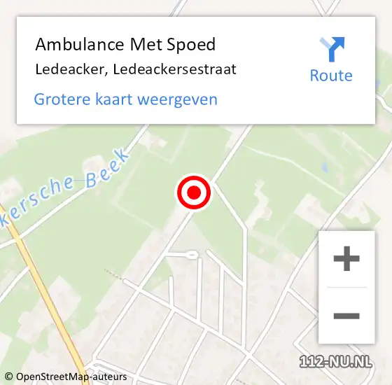 Locatie op kaart van de 112 melding: Ambulance Met Spoed Naar Ledeacker, Ledeackersestraat op 23 mei 2015 01:33