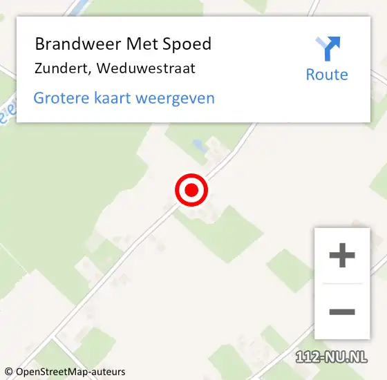 Locatie op kaart van de 112 melding: Brandweer Met Spoed Naar Zundert, Weduwestraat op 23 mei 2015 01:47