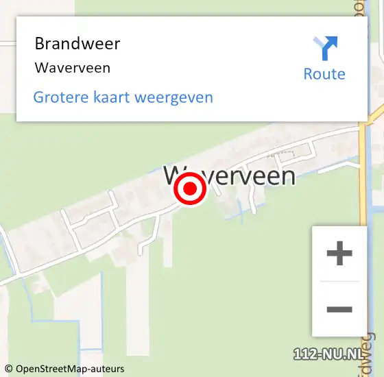 Locatie op kaart van de 112 melding: Brandweer Waverveen op 23 mei 2015 02:05