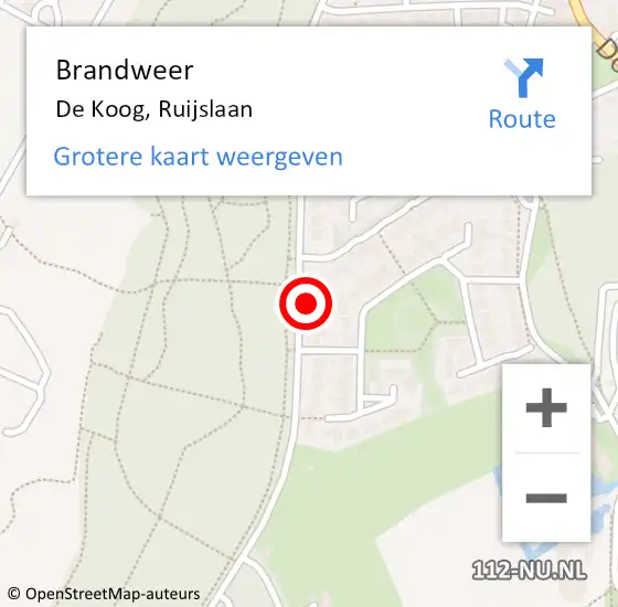 Locatie op kaart van de 112 melding: Brandweer De Koog, Ruijslaan op 23 mei 2015 04:54