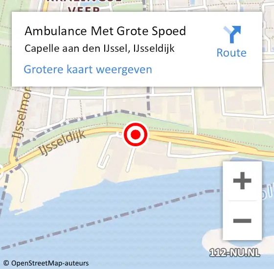 Locatie op kaart van de 112 melding: Ambulance Met Grote Spoed Naar Capelle aan den IJssel, IJsseldijk op 23 mei 2015 05:41