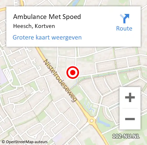 Locatie op kaart van de 112 melding: Ambulance Met Spoed Naar Heesch, Kortven op 8 november 2013 15:08