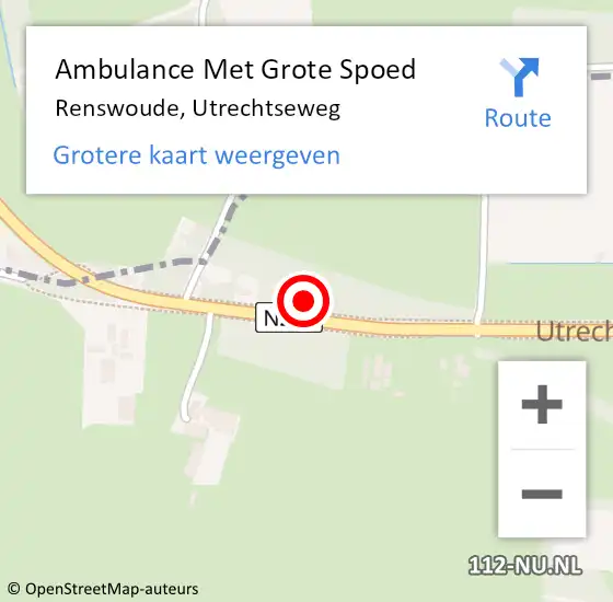 Locatie op kaart van de 112 melding: Ambulance Met Grote Spoed Naar Renswoude, Utrechtseweg op 23 mei 2015 07:03