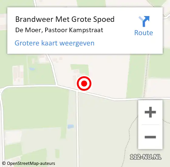 Locatie op kaart van de 112 melding: Brandweer Met Grote Spoed Naar De Moer, Pastoor Kampstraat op 23 mei 2015 07:39