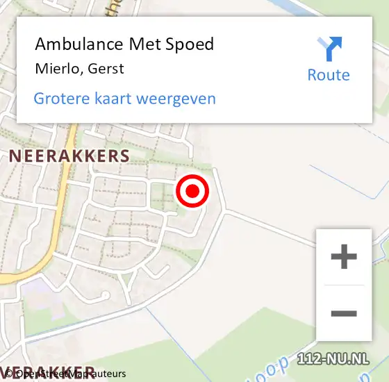 Locatie op kaart van de 112 melding: Ambulance Met Spoed Naar Mierlo, Gerst op 23 mei 2015 09:59