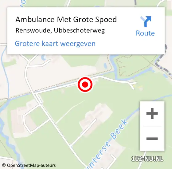 Locatie op kaart van de 112 melding: Ambulance Met Grote Spoed Naar Renswoude, Ubbeschoterweg op 23 mei 2015 11:15