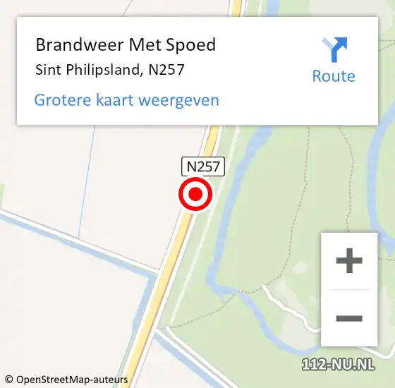 Locatie op kaart van de 112 melding: Brandweer Met Spoed Naar Sint Philipsland, N257 op 8 november 2013 15:24