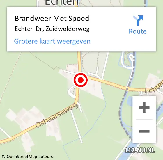 Locatie op kaart van de 112 melding: Brandweer Met Spoed Naar Echten Dr, Zuidwolderweg op 23 mei 2015 11:26