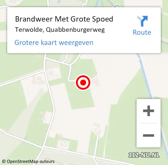 Locatie op kaart van de 112 melding: Brandweer Met Grote Spoed Naar Terwolde, Quabbenburgerweg op 23 mei 2015 11:32