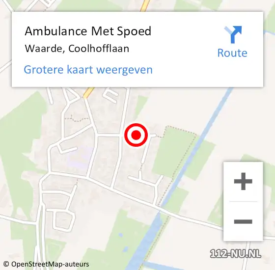 Locatie op kaart van de 112 melding: Ambulance Met Spoed Naar Waarde, Coolhofflaan op 23 mei 2015 11:45