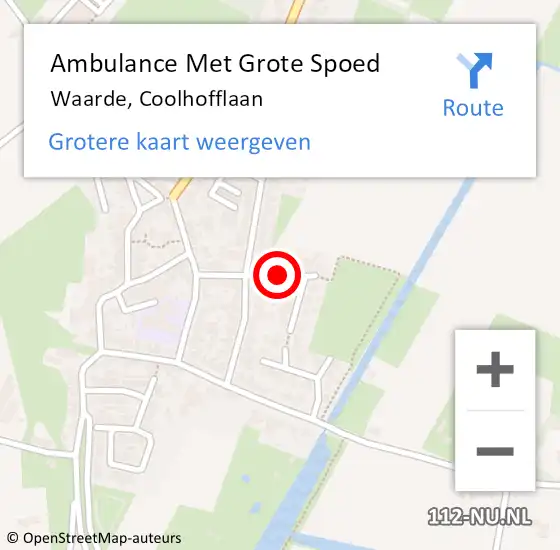 Locatie op kaart van de 112 melding: Ambulance Met Grote Spoed Naar Waarde, Coolhofflaan op 23 mei 2015 11:49