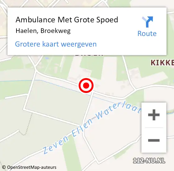 Locatie op kaart van de 112 melding: Ambulance Met Grote Spoed Naar Haelen, Broekweg op 8 november 2013 15:36