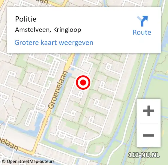 Locatie op kaart van de 112 melding: Politie Amstelveen, Kringloop op 23 mei 2015 15:22