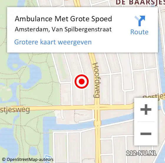 Locatie op kaart van de 112 melding: Ambulance Met Grote Spoed Naar Amsterdam, Van Spilbergenstraat op 23 mei 2015 15:54