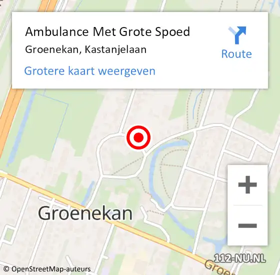 Locatie op kaart van de 112 melding: Ambulance Met Grote Spoed Naar Groenekan, Kastanjelaan op 23 mei 2015 16:19