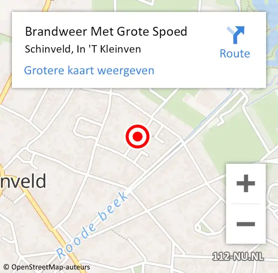 Locatie op kaart van de 112 melding: Brandweer Met Grote Spoed Naar Schinveld, In 'T Kleinven op 23 mei 2015 17:47