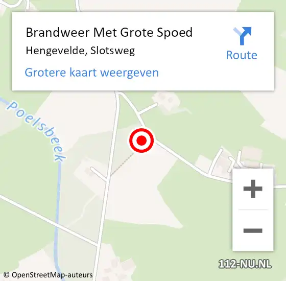 Locatie op kaart van de 112 melding: Brandweer Met Grote Spoed Naar Hengevelde, Slotsweg op 23 mei 2015 18:31