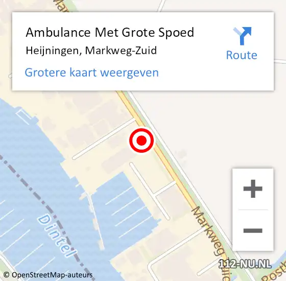 Locatie op kaart van de 112 melding: Ambulance Met Grote Spoed Naar Heijningen, Markweg-Zuid op 23 mei 2015 19:24