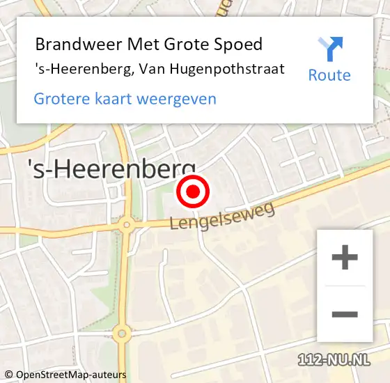 Locatie op kaart van de 112 melding: Brandweer Met Grote Spoed Naar 's-Heerenberg, Van Hugenpothstraat op 23 mei 2015 20:08