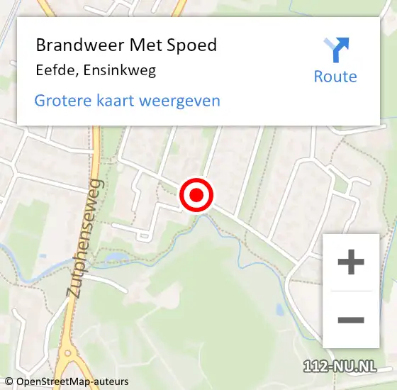 Locatie op kaart van de 112 melding: Brandweer Met Spoed Naar Eefde, Ensinkweg op 23 mei 2015 20:09