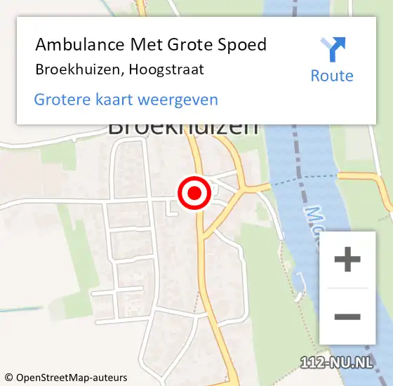 Locatie op kaart van de 112 melding: Ambulance Met Grote Spoed Naar Broekhuizen, Hoogstraat op 8 november 2013 16:07
