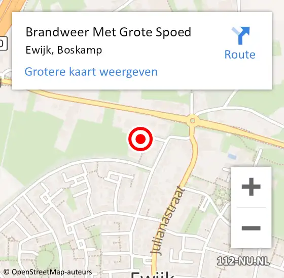 Locatie op kaart van de 112 melding: Brandweer Met Grote Spoed Naar Ewijk, Boskamp op 23 mei 2015 20:51