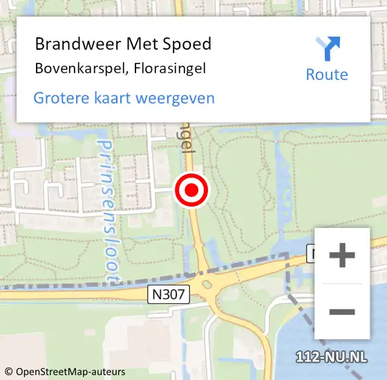 Locatie op kaart van de 112 melding: Brandweer Met Spoed Naar Bovenkarspel, Florasingel op 23 mei 2015 23:03