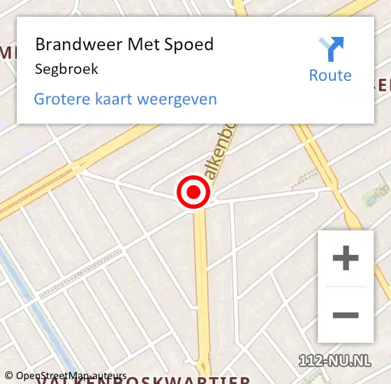 Locatie op kaart van de 112 melding: Brandweer Met Spoed Naar Segbroek op 23 mei 2015 23:47