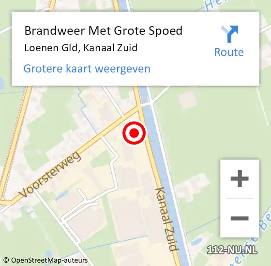 Locatie op kaart van de 112 melding: Brandweer Met Grote Spoed Naar Loenen Gld, Kanaal Zuid op 8 november 2013 16:23