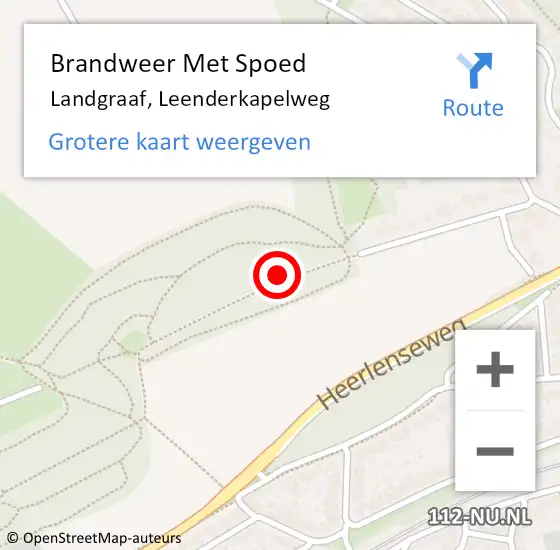 Locatie op kaart van de 112 melding: Brandweer Met Spoed Naar Landgraaf, Leenderkapelweg op 24 mei 2015 01:19