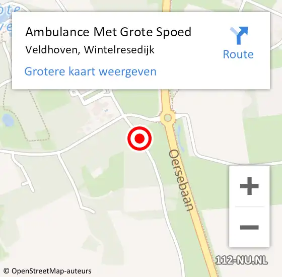 Locatie op kaart van de 112 melding: Ambulance Met Grote Spoed Naar Veldhoven, Wintelresedijk op 24 mei 2015 02:47